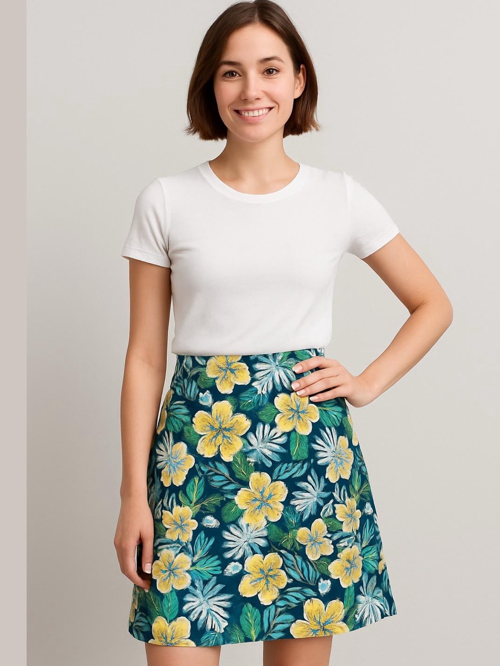 Stella Parker Collection Floral Skort UPF 50 L New